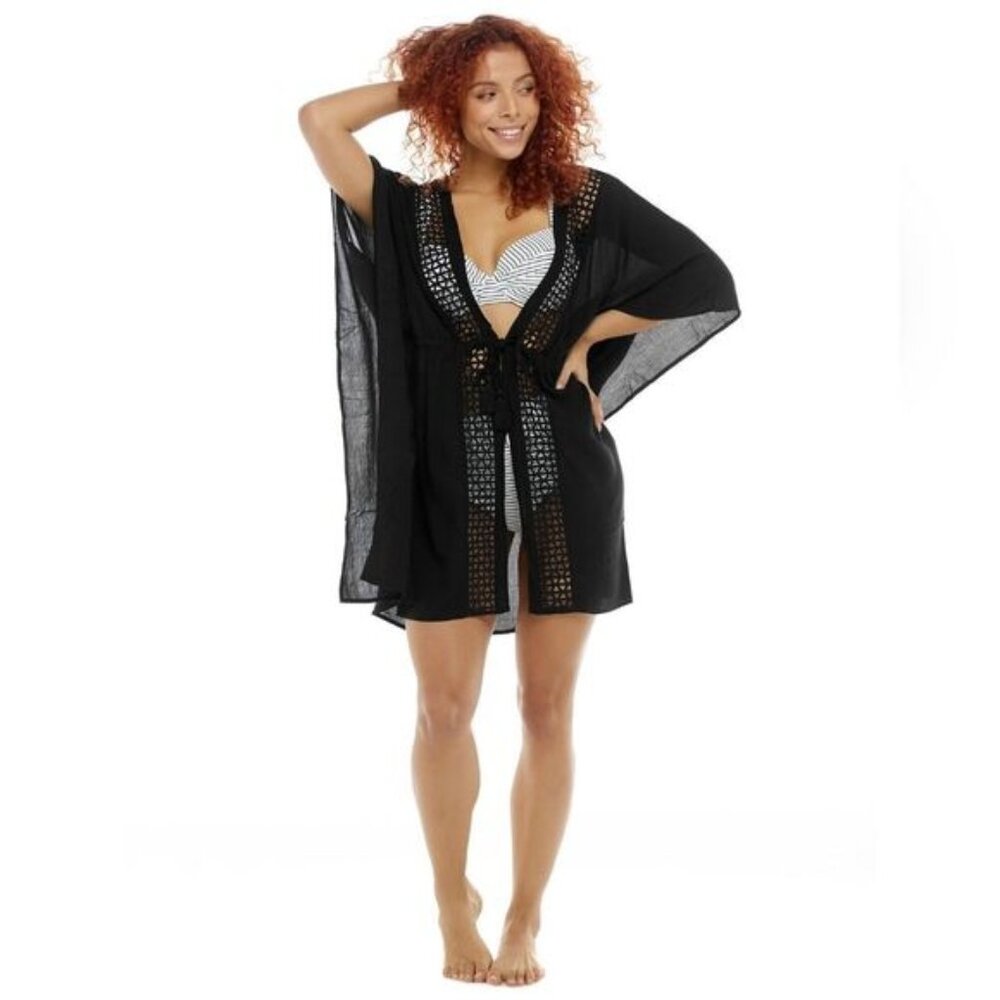 Skye Joy Kimono Cover Up In Black - OS